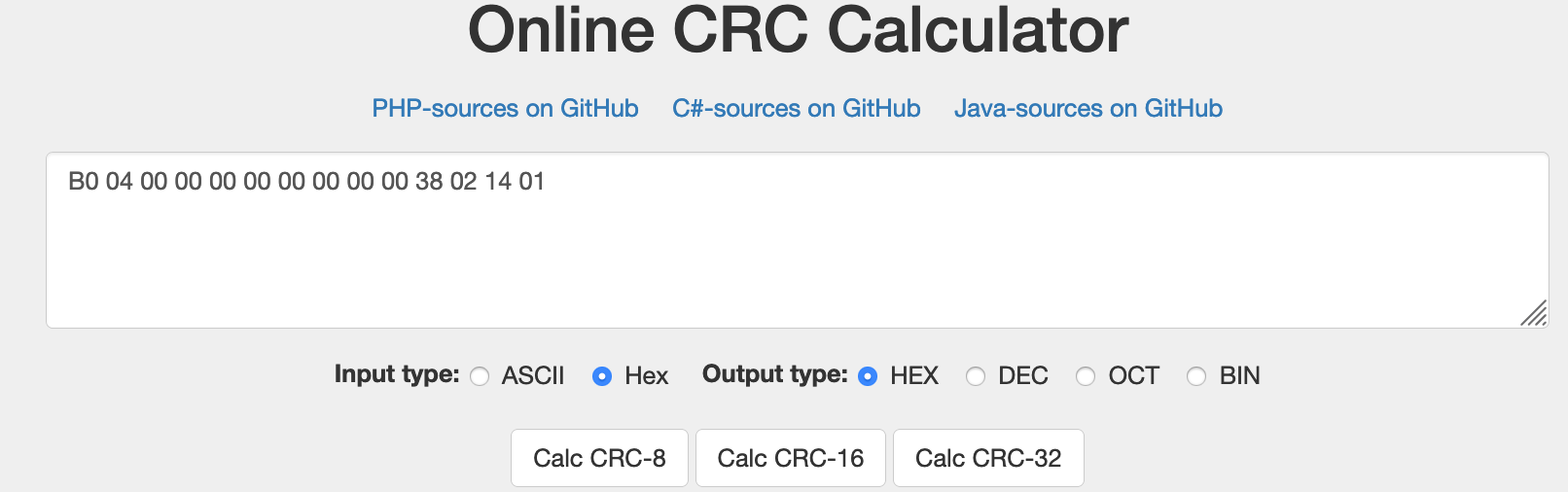 Online-CRC-Calculator
